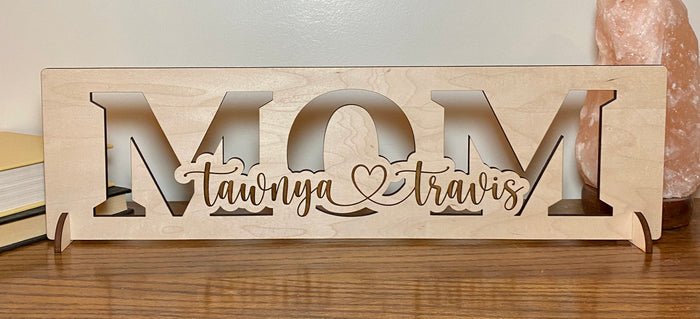 Personalized mom wood sign home decor, gift for mother