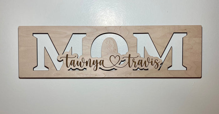 Personalized mom wood sign home decor, gift for mother