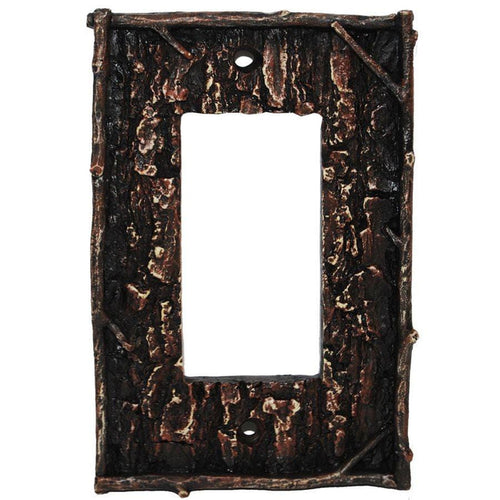 Pine Bark Single Rocker Wall Switch Plate Switch and Outlet Wall Plate