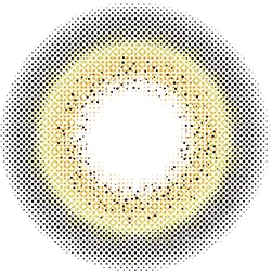 Close up detailed view of Maddie Green coloured contact lens design showing dots and a radial pattern by EyeCandys