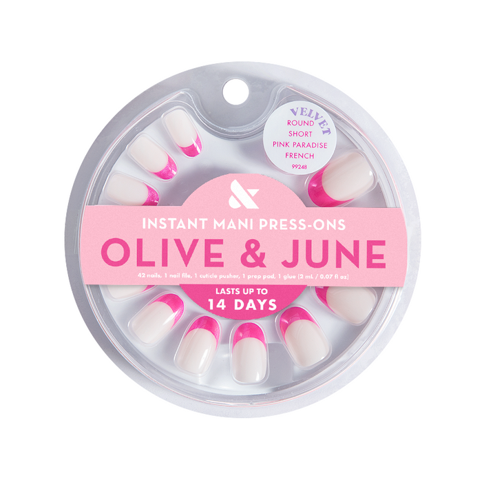 Pink Paradise French - Press On | Short | Round