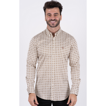 Platini Men’s Casual Western Print Shirt