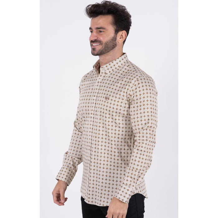 Platini Men’s Casual Western Print Shirt