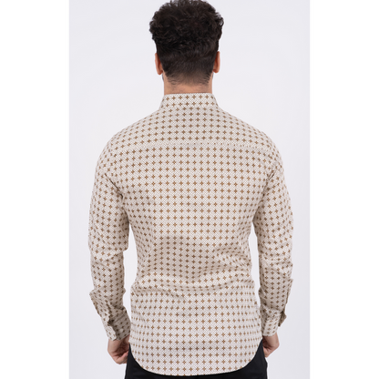 Platini Men’s Casual Western Print Shirt