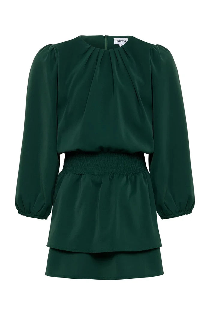 Pleat Ruby L/S Dress-Green