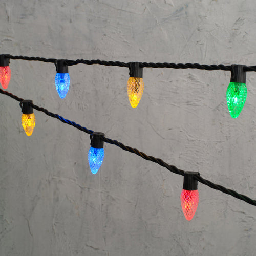 Plus Connect 35m 175 Multi Coloured Connectable C9 Fairy Lights Black Cable