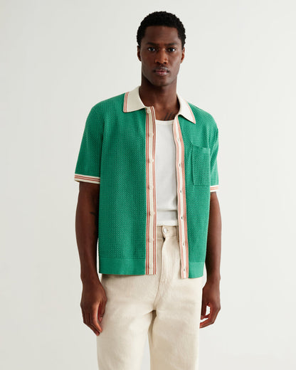 Pointelle Green Belle SS Shirt