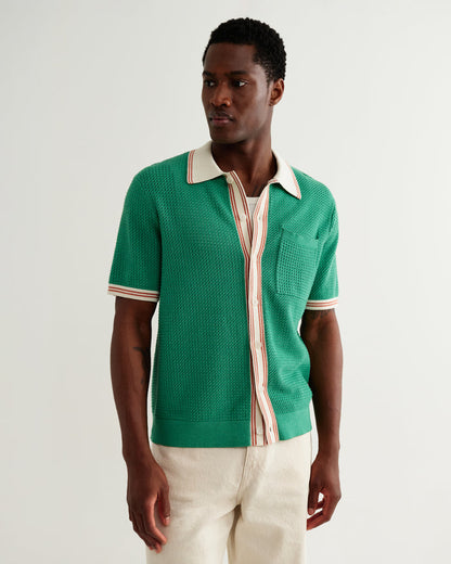 Pointelle Green Belle SS Shirt