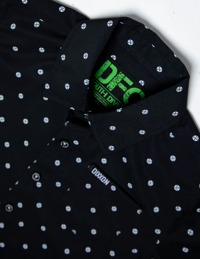 Polkacide Youth Short Sleeve Party Shirt - Black/White
