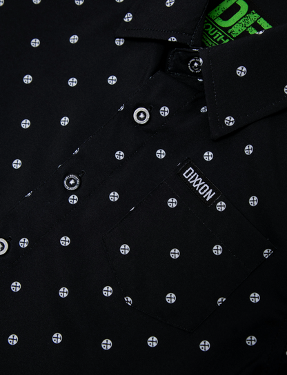 Polkacide Youth Short Sleeve Party Shirt - Black/White