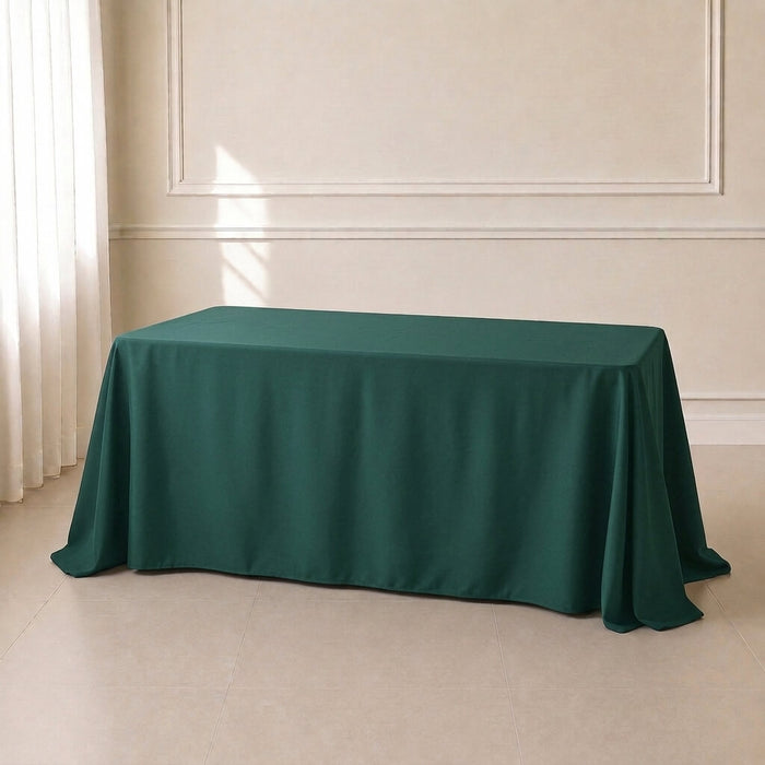 Hunter emerald green polyester rectangle tablecloth 90"x132".