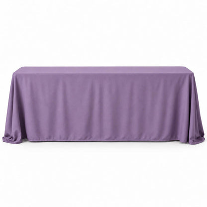 Violet amethyst polyester rectangle tablecloth 90"x156" with seamless finish.