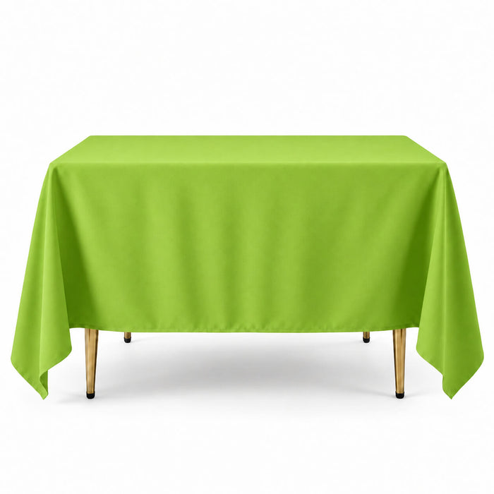 Apple green wrinkle-resistant tablecloth 90"x90" for durable table cover.