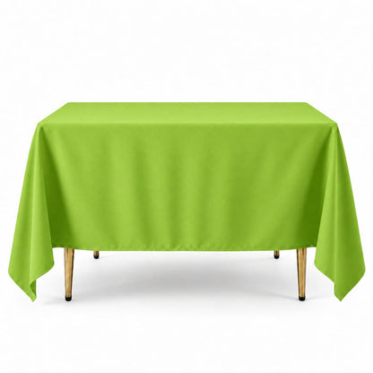 Apple green wrinkle-resistant tablecloth 90"x90" for durable table cover.