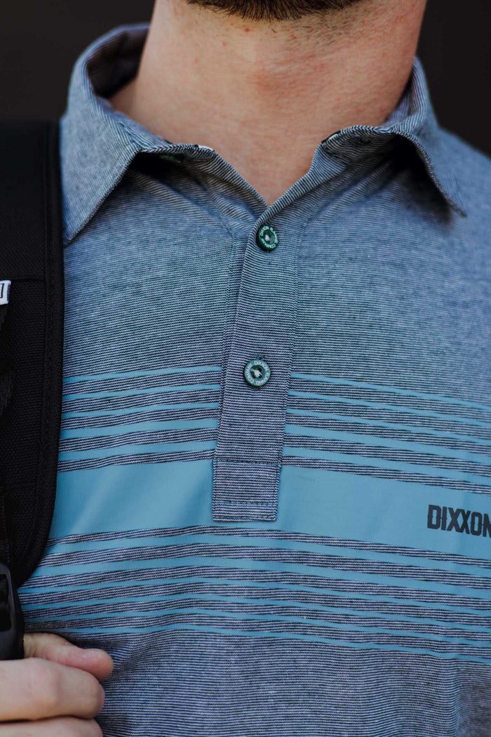 Premium Polo - Blue Stripe / Heathered Teal