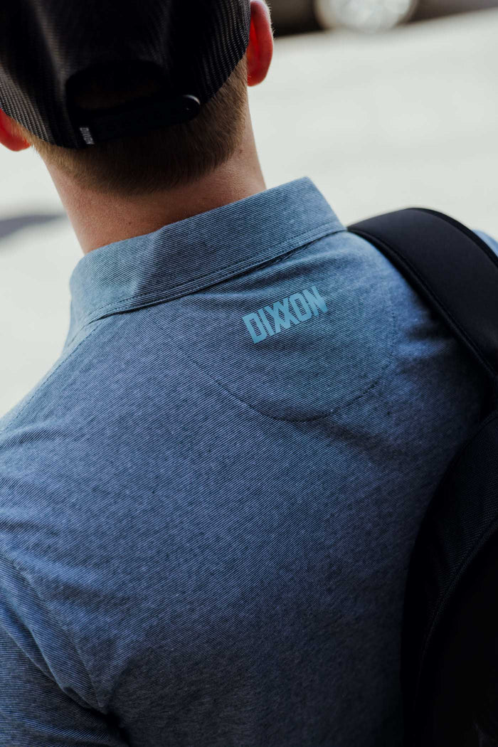 Premium Polo - Blue Stripe / Heathered Teal