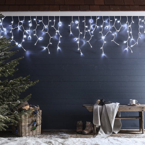 Pro Connect 8m 400 White Connectable Icicle Lights White Cable