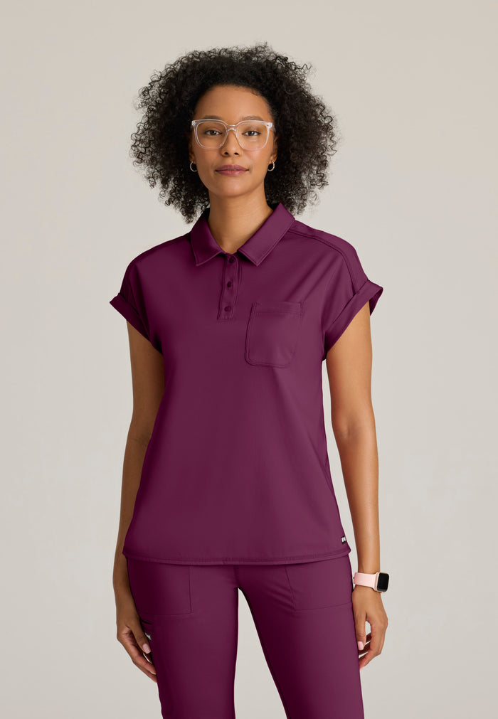 Renew Knit Top - Wine - Grey's Anatomy Scrubs