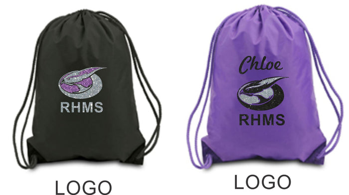 RHMS Basic Drawstring Bag- 3 designs- Matte or Glitter