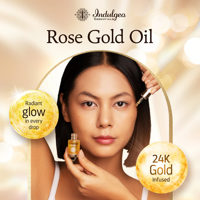 Rose Gold Oil With 24k Gold Flakes