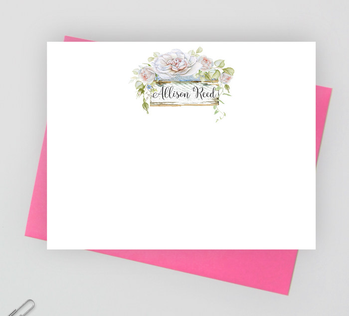 Flower stationery set for women, floral notecards
