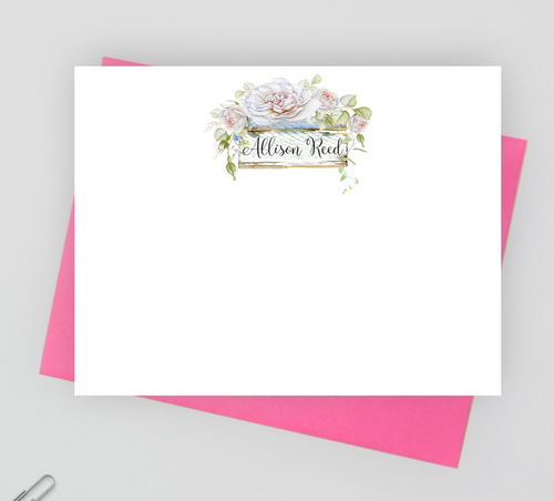 Flower stationery set for women, floral notecards