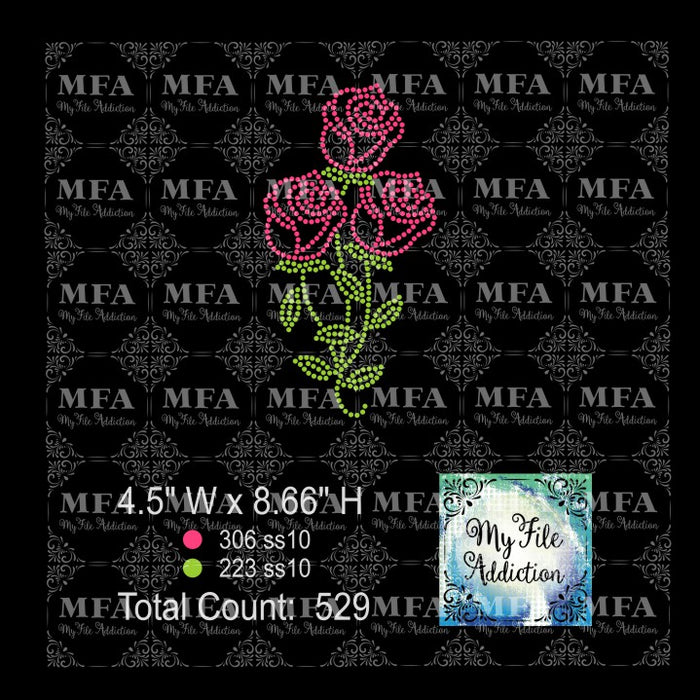 Roses Rhinestone Digital Download File