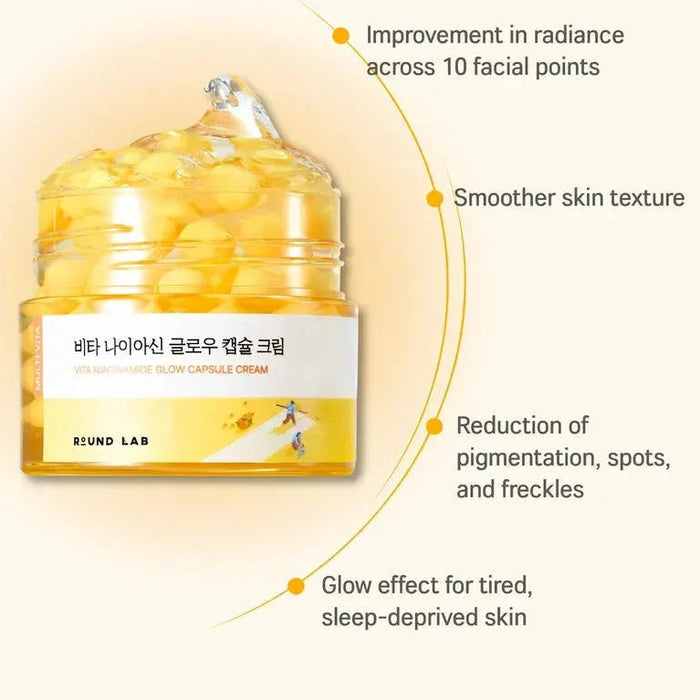 Round Lab Vita Niacinamide Glow Capsule Cream 50ml كريم كبسولات نياسيناميد لتفتيح البشرة من راوند لاب فيتا - Princess Cosmetics Qatar