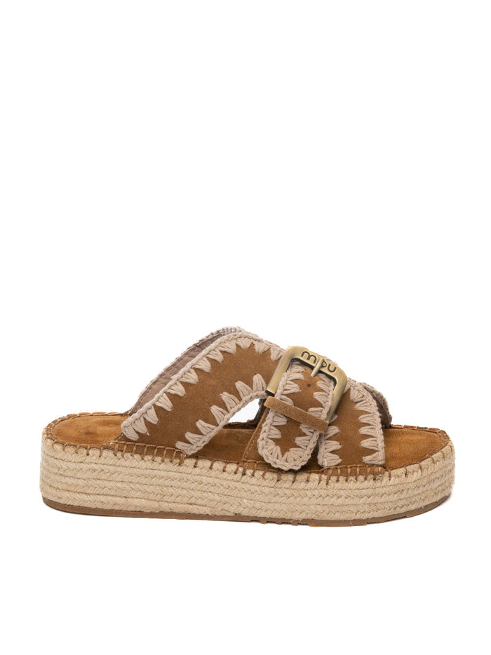 MOU Sandalo camoscio cognac 641003A JUTE-COG