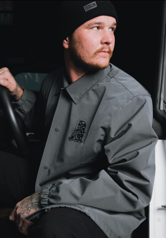 Santa Muerte Coaches Jacket - Black/Gray