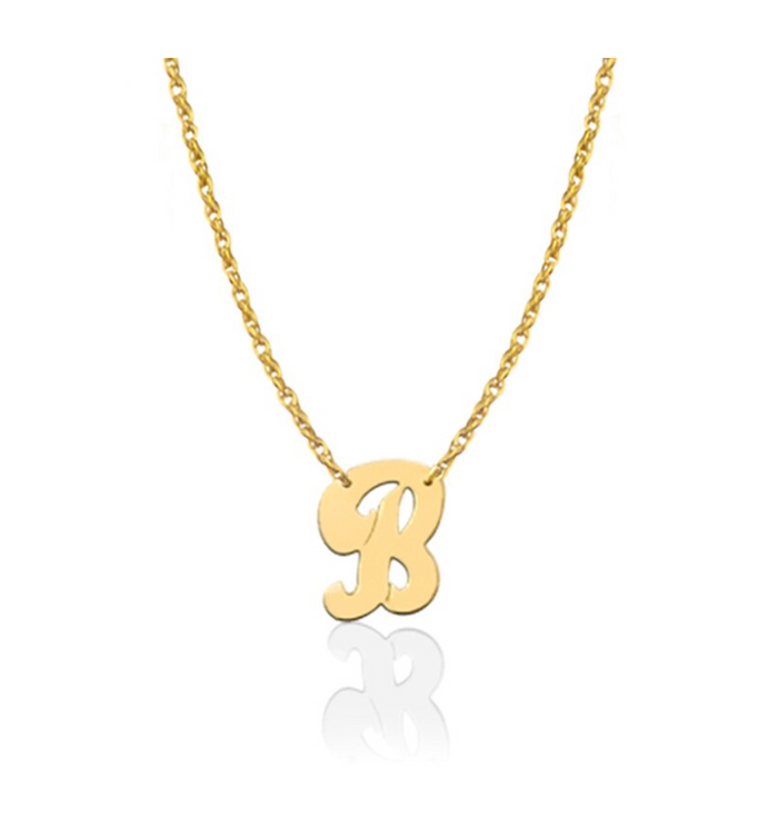 Script Initial Pendant Necklace
