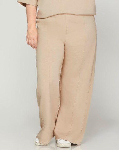 Scuba Fabric Pull On Pant Taupe