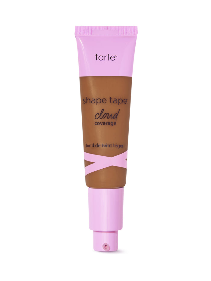 Tarte shape tape cloud cream foundation tube with pink cap on a white background