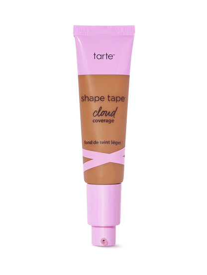 Tarte shape tape cloud cream foundation tube with pink cap on a white background