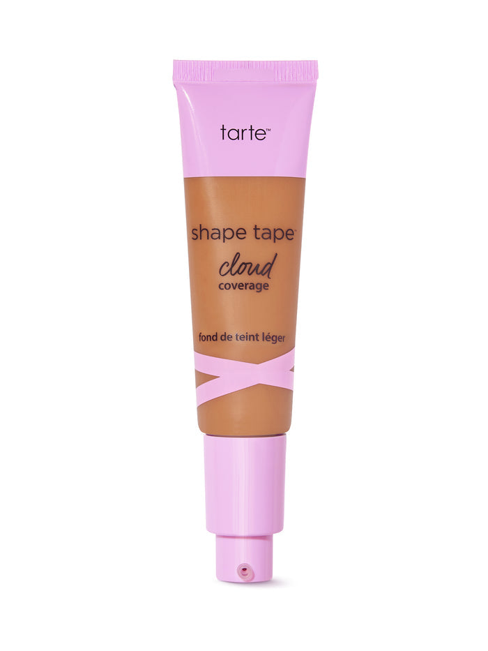 Tarte shape tape cloud cream foundation tube with pink cap on a white background