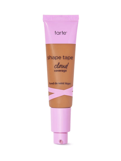 Tarte shape tape cloud cream foundation tube with pink cap on a white background