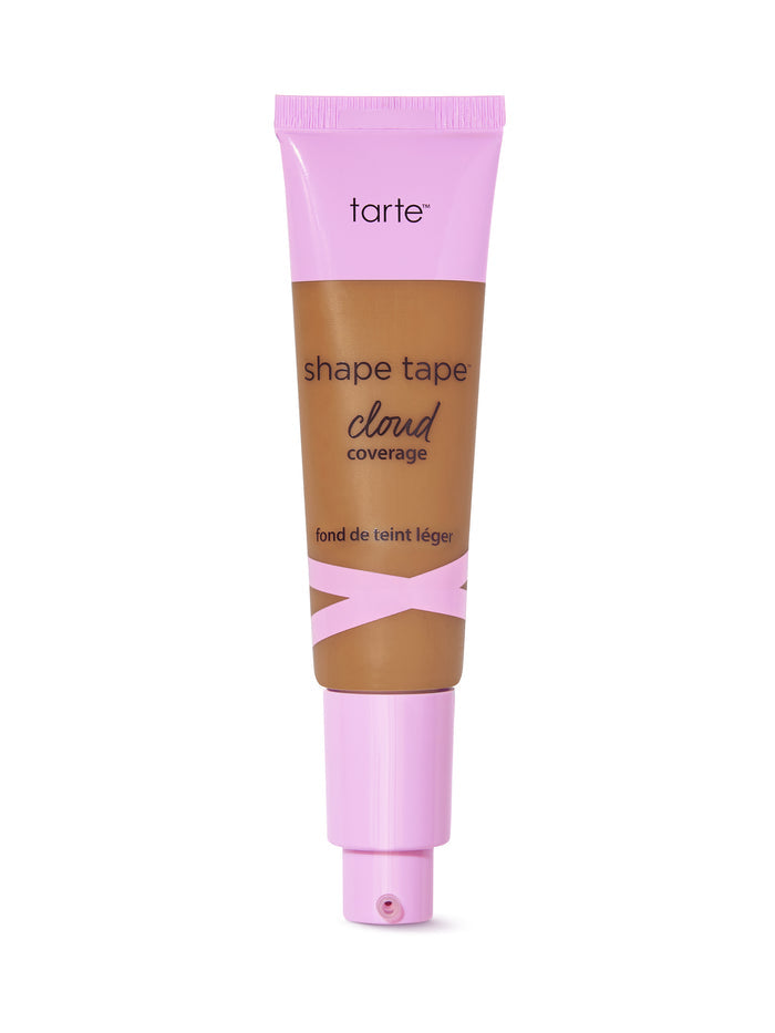 Tarte shape tape cloud cream foundation tube with pink cap on a white background