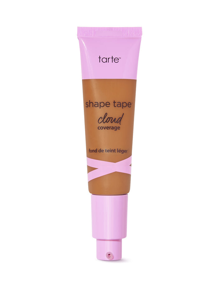Tarte shape tape cloud cream foundation tube with pink cap on a white background
