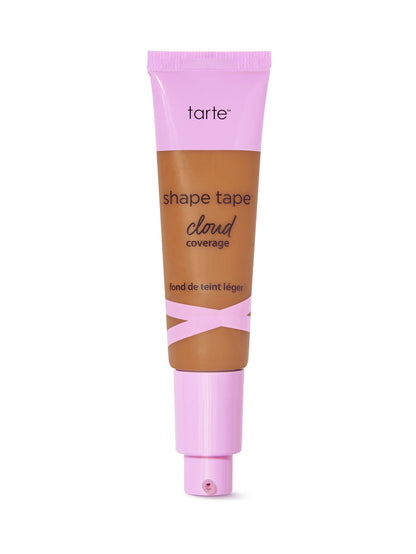Tarte shape tape cloud cream foundation tube with pink cap on a white background