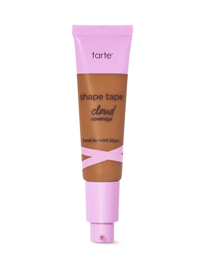 Tarte shape tape cloud cream foundation tube with pink cap on a white background