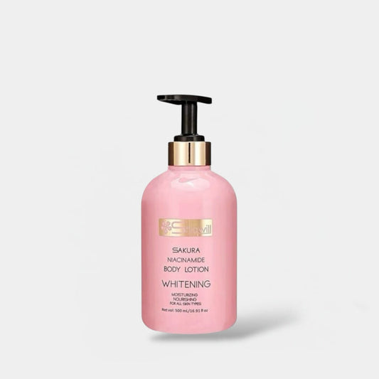 Shawil Sakura Niacinamide Body Lotion 500ml لوشن الجسم نياسيناميد من شاويل ساكورا - Princess Cosmetics Qatar
