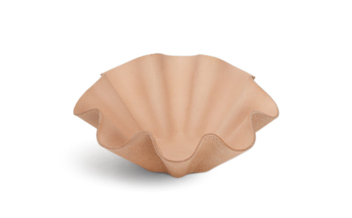 Leather Shell Bowl by Hender Scheme in large on a white background