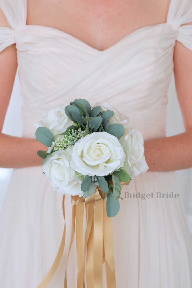 Silk Wedding Bouquet in all White - $39.50 | Westport Collection