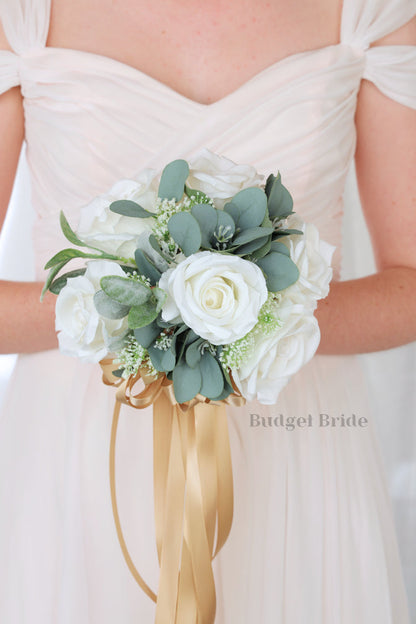 Silk Wedding Bouquet in all White - $39.50 | Westport Collection