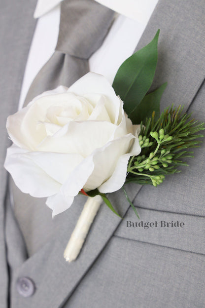 Silk Wedding Bouquet in Blue and White - $58.50 | Wichita Collection