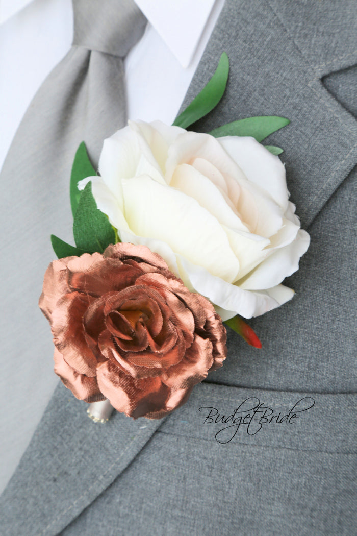 Silk Wedding Bouquet in Rust - $65.00 | Fountain
