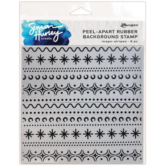 Simon Hurley - create. Cling Stamps 6"X6" - Magic Stipes. The original Simon Hurley create. background stamp! Use Peel-Apart Background Stamps to make unique backgrounds and add dimension to cards and other paper craft projects. Available at Embellish Away located in Bowmanville Ontario Canada.