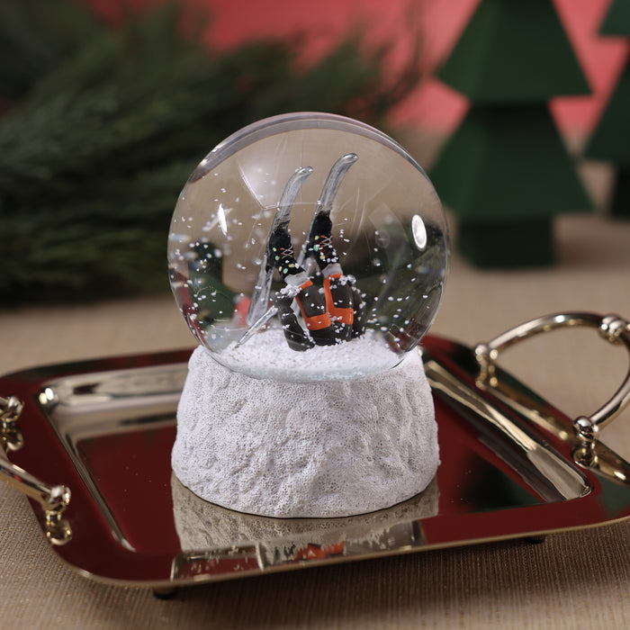 Ski Scene Snow Globe, Head in Snow Skier