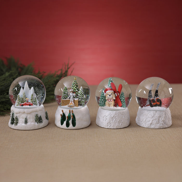Ski Scene Snow Globe, Head in Snow Skier