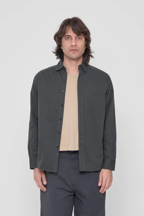 Slate Peach Fuzz Poplin Button Up